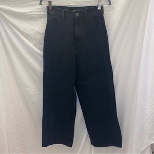 Zara High rise wide leg black denim
